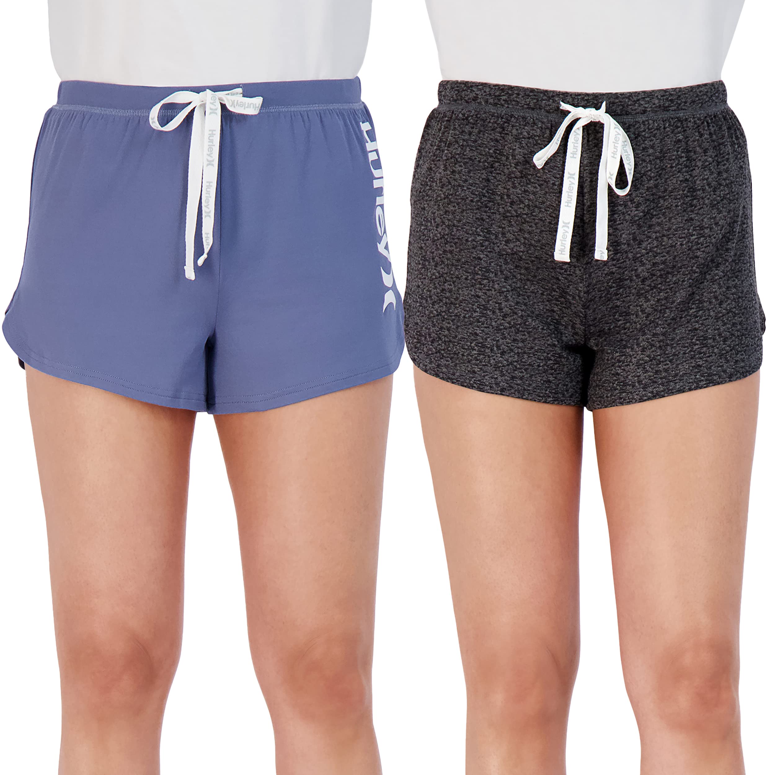 Hurley Women's Pajama Shorts 2-Pack - Soft Lounge Sleep Shorts for Summer, Cute & Comfortable Sleepwear - Perfect for Bedtime, Lounging at Home, and Vacation Getaways