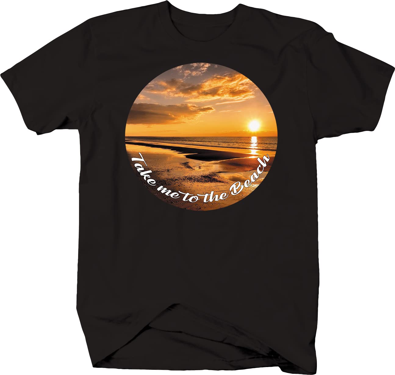 Men's Black Beach T-Shirt - Comfortable Casual Summer Tee for Beach Vacations, Pool Parties & Outdoor Adventures