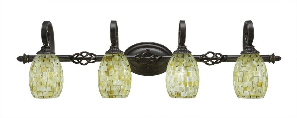 Elegant 4-Light Bathroom Vanity Light Fixture in Light Seashell - Perfect for Modern Bathroom, Spa, and Powder Room Decor
