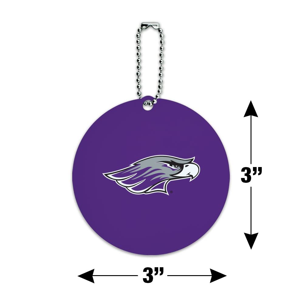 UW Whitewater Primary Logo Round Luggage ID Tag - Durable Suitcase & Carry-On Identification - Perfect for Travel, Business Trips and Vacation Luggage Tracking