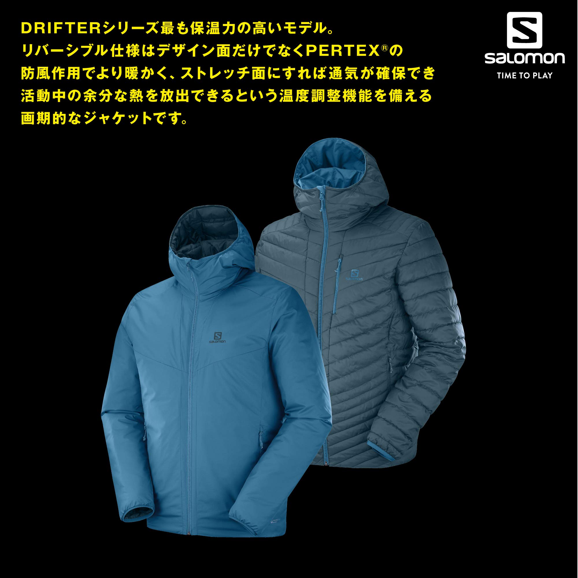 Salomon Drifter Loft Hoodie for Men - Lightweight Water-Resistant Fleece Jacket with Hood (Black) | Perfect for Hiking, Camping & Outdoor Adventures