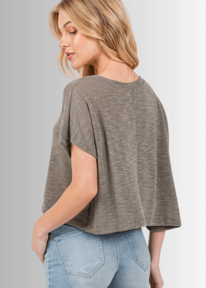 Kathryn Women's Round Neck Boxy Top - Casual Loose Fit Blouse for Everyday Wear | Perfect for Work, Outings & Layering