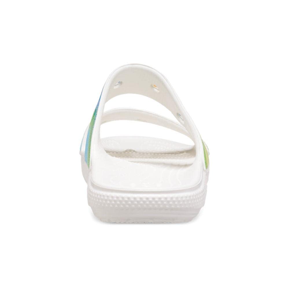 Crocs Unisex Classic Tie Dye Two-Strap Slide Sandals - Comfortable Beach & Pool Slides for Men and Women | Perfect for Summer, Vacation, and Casual Wear