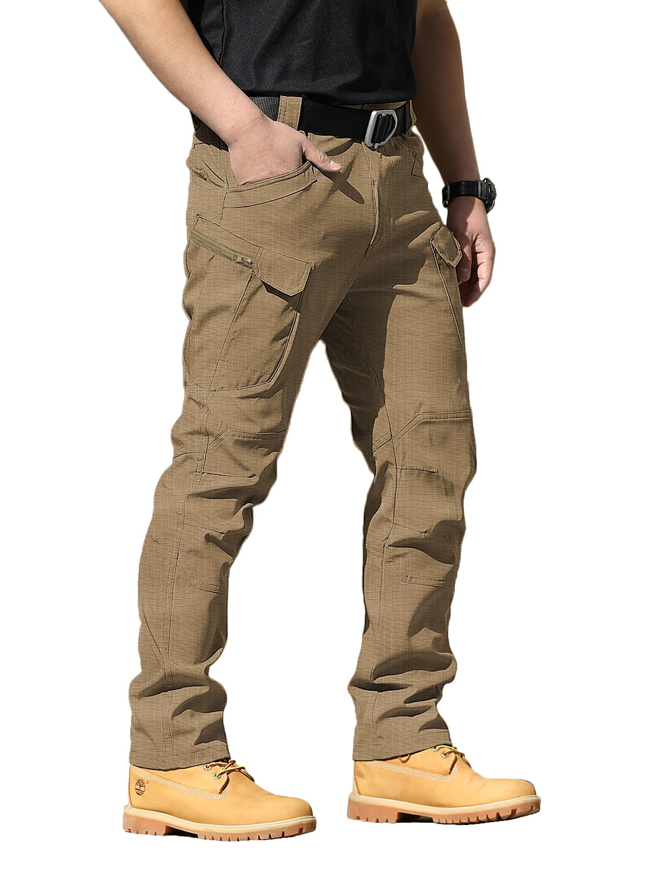 AUTIWITUA Men's Tactical Pants - Water Resistant Cargo Pants for Outdoor Hiking, Work & Casual Wear - Lightweight Durable No Belt Design - Perfect for Camping, Hunting & Everyday Use
