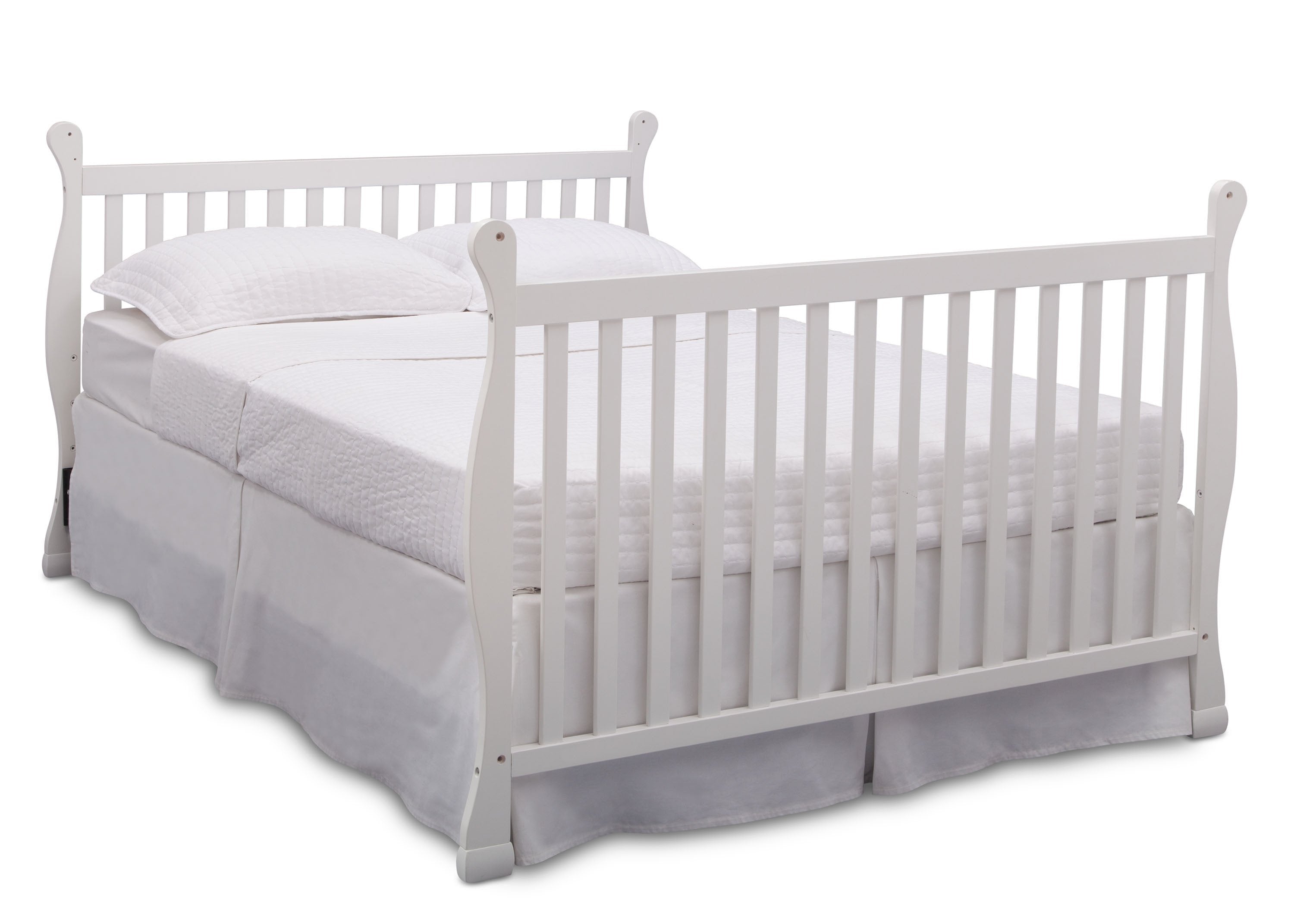 Riverside 4-in-1 Convertible Baby Crib with Toddler Bed, Daybed & Full-Size Bed Frame - Safe Nursery Furniture for Newborns & Kids - Perfect for Bedrooms, Daycare & Guest Rooms
