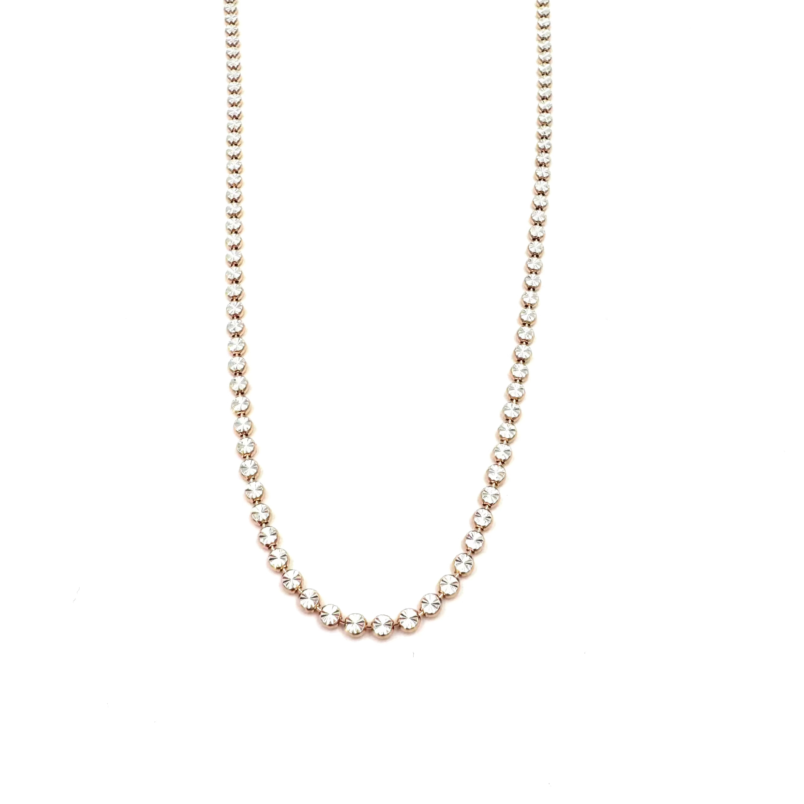 Ashley Gold Sterling Silver Rose Gold Plated Diamond Cut Necklace for Women - Elegant Layering Necklace for Everyday Wear, Date Night & Special Occasions