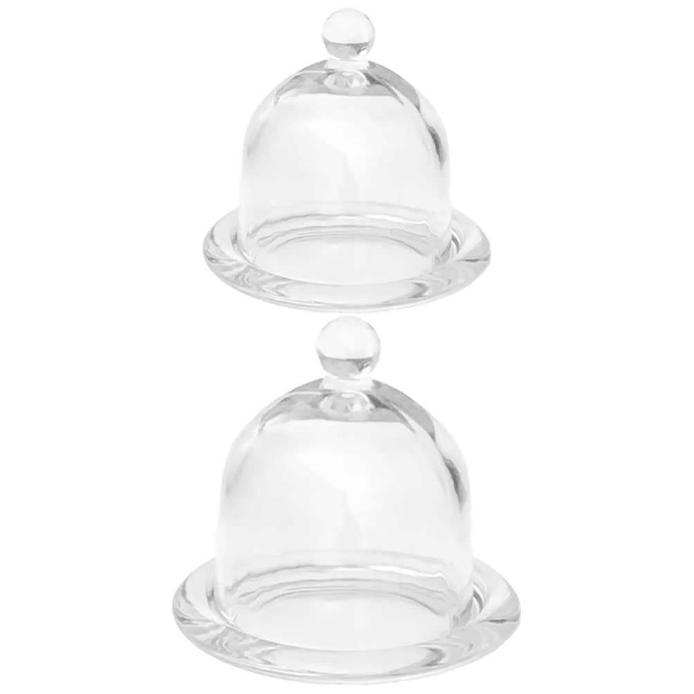 Beavorty 2-Piece Glass Cake Stand with Dome Cover - Elegant Dessert Serving Platter, Cake Holder & Salad Bowl for Home, Party, and Wedding Decor