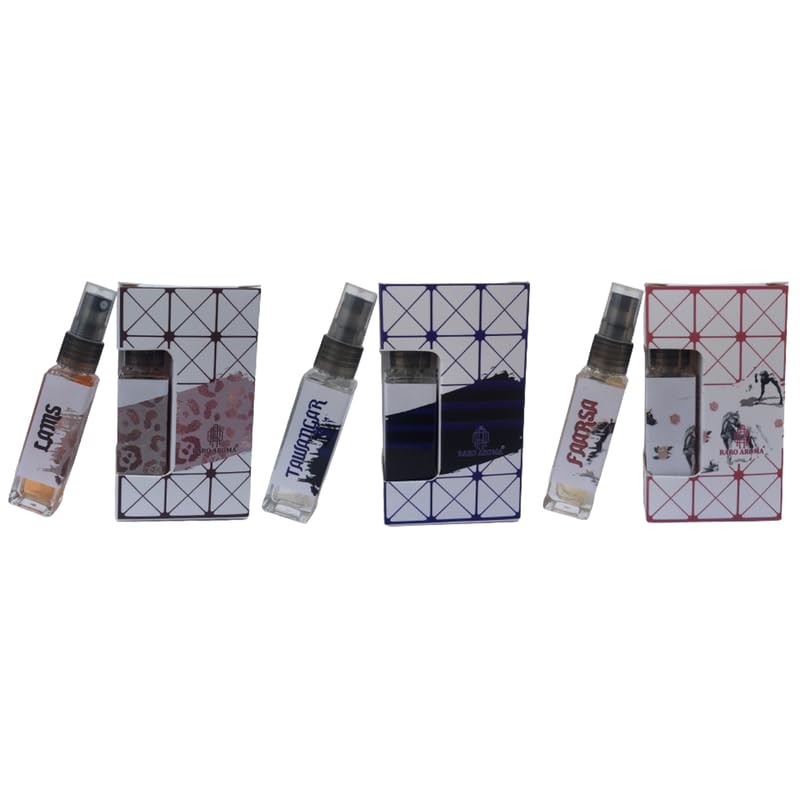 Raro Aroma Premium Luxury Long-Lasting Eau De Parfum Set - Unisex Designer Inspired Fragrance (8ml x 3 Bottles) | Perfect for Travel, Gifts & Everyday Elegance