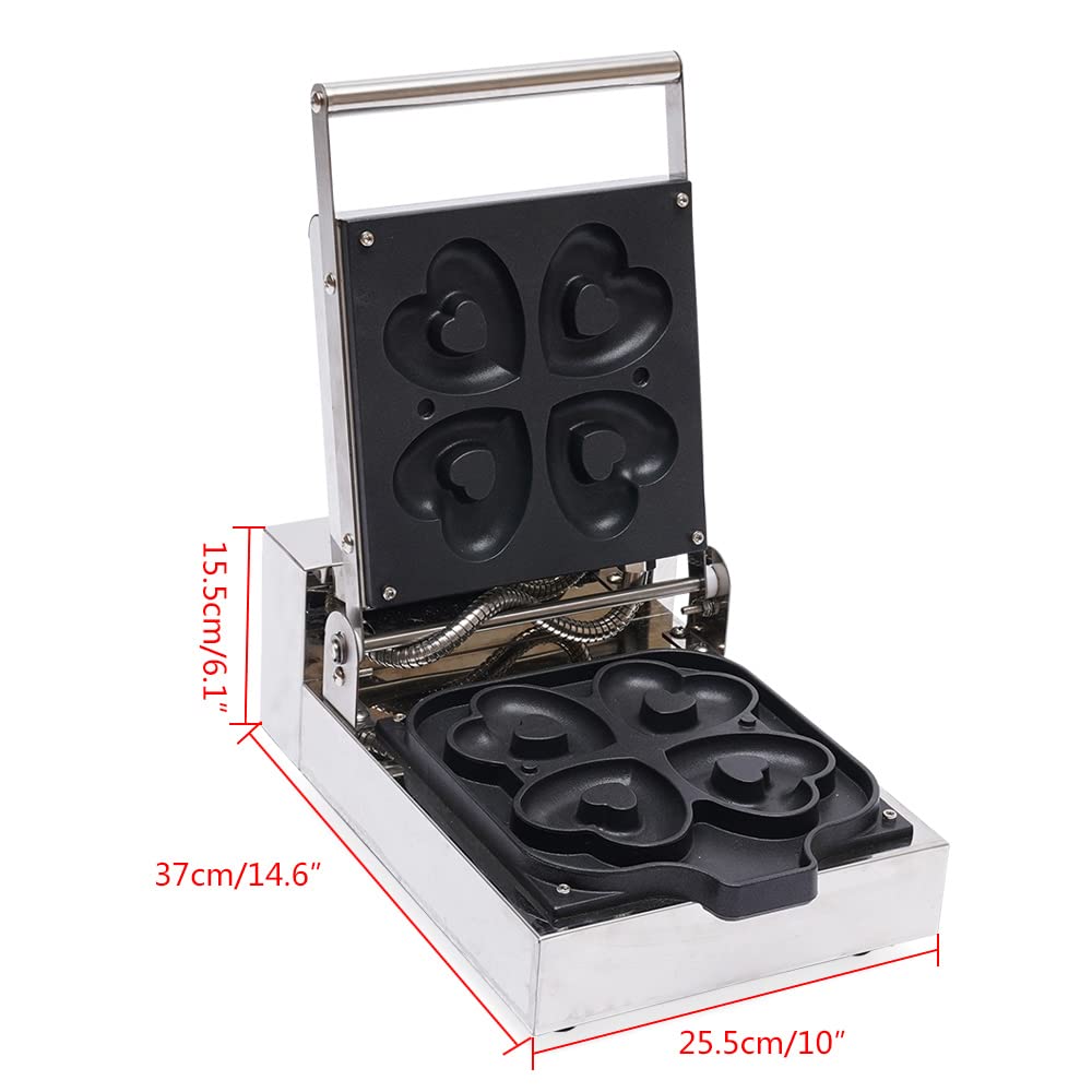 4PCS Heart-Shaped Donut Maker Set, Mini Electric Donut Baker Machine for Home & Commercial Use - Perfect for Kids Breakfast, DIY Snacks, Cafes & Bakeries (Heart Donut Maker for Parties, Gifts & Family Fun)