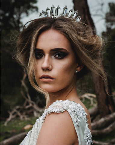 Ethereal Princess Crystal Wedding Crown by Venine & Kezani | Bridal Headpiece for Weddings, Prom, Quinceañera & Photo Shoots
