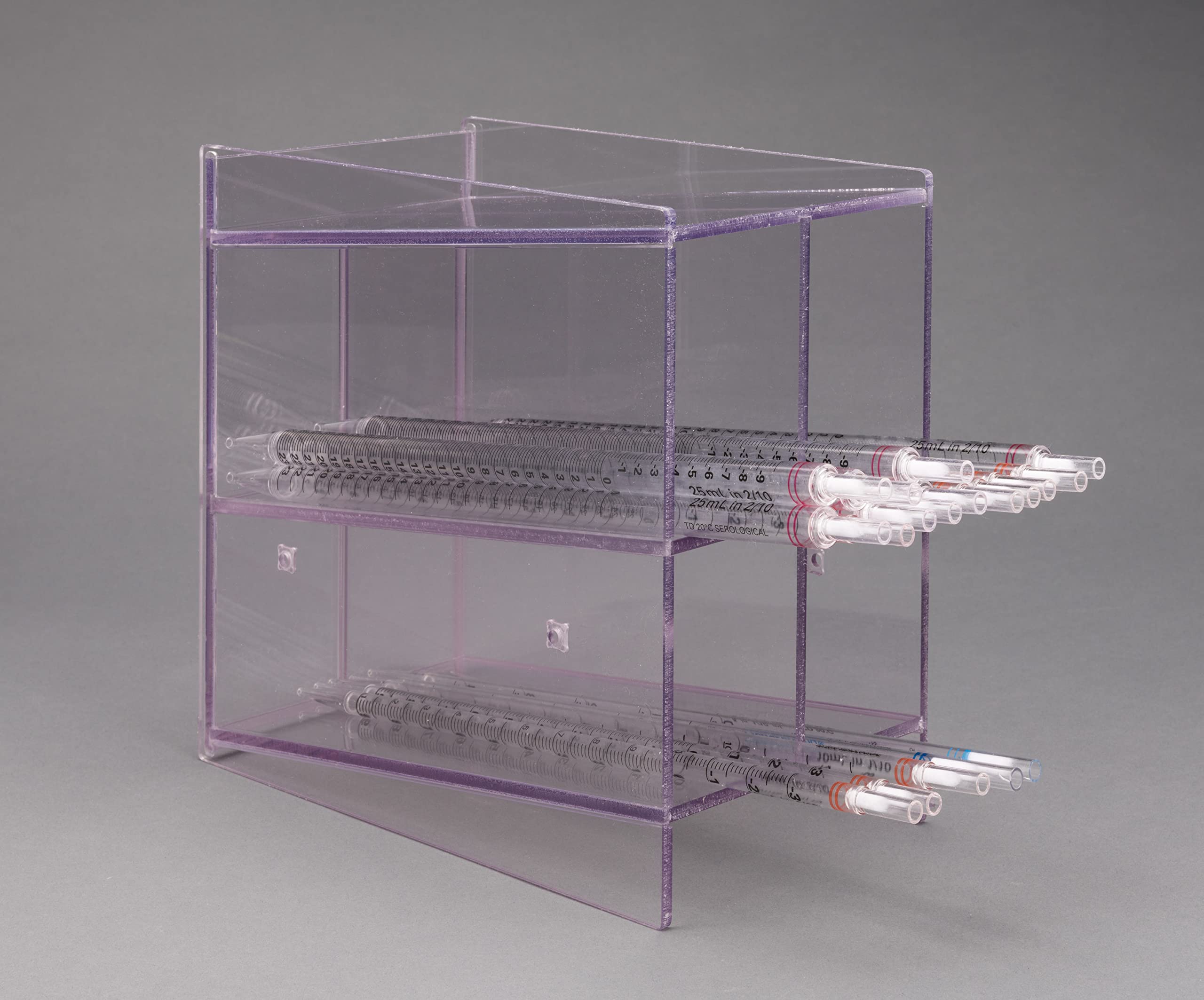 PETG Short Serological Pipette Holder - No Side Pocket - Ideal for Lab Use, Sample Handling, and Scientific Research