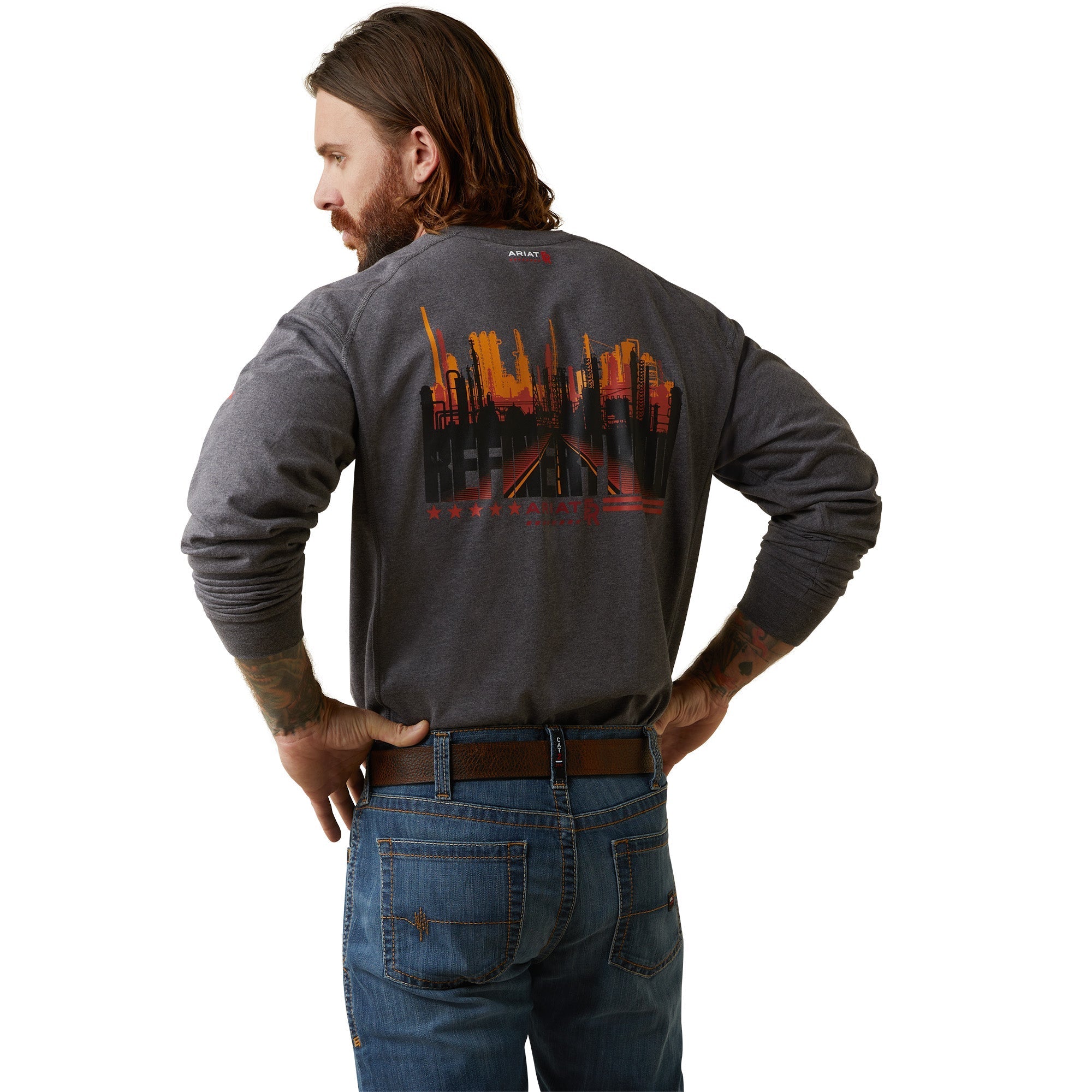 Ariat Men's Flame Resistant Long Sleeve Henley Shirt - Breathable Workwear for Oilfield, Construction & Outdoor Jobs