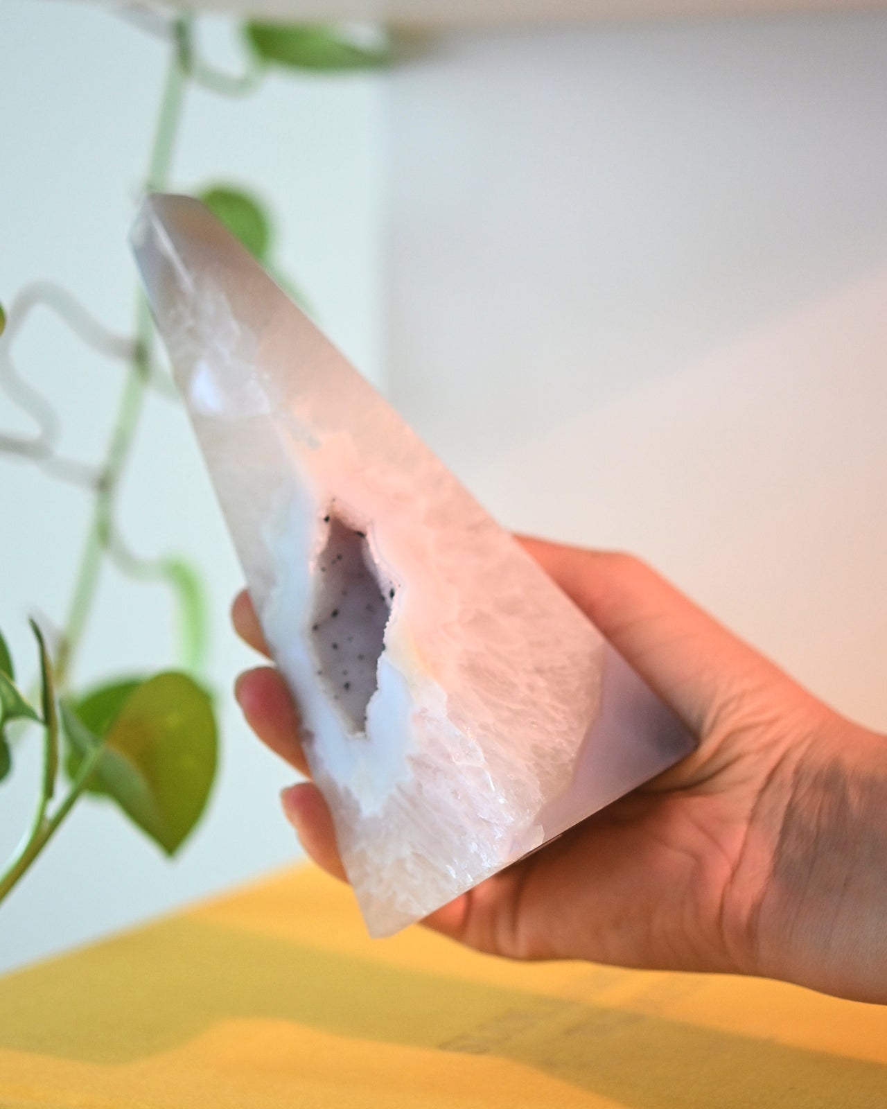 Natural Druzy Agate Obelisk Crystal Point - 6 Inch Healing Stone for Meditation, Reiki & Home Decor | Spiritual Gifts, Energy Cleansing & Feng Shui