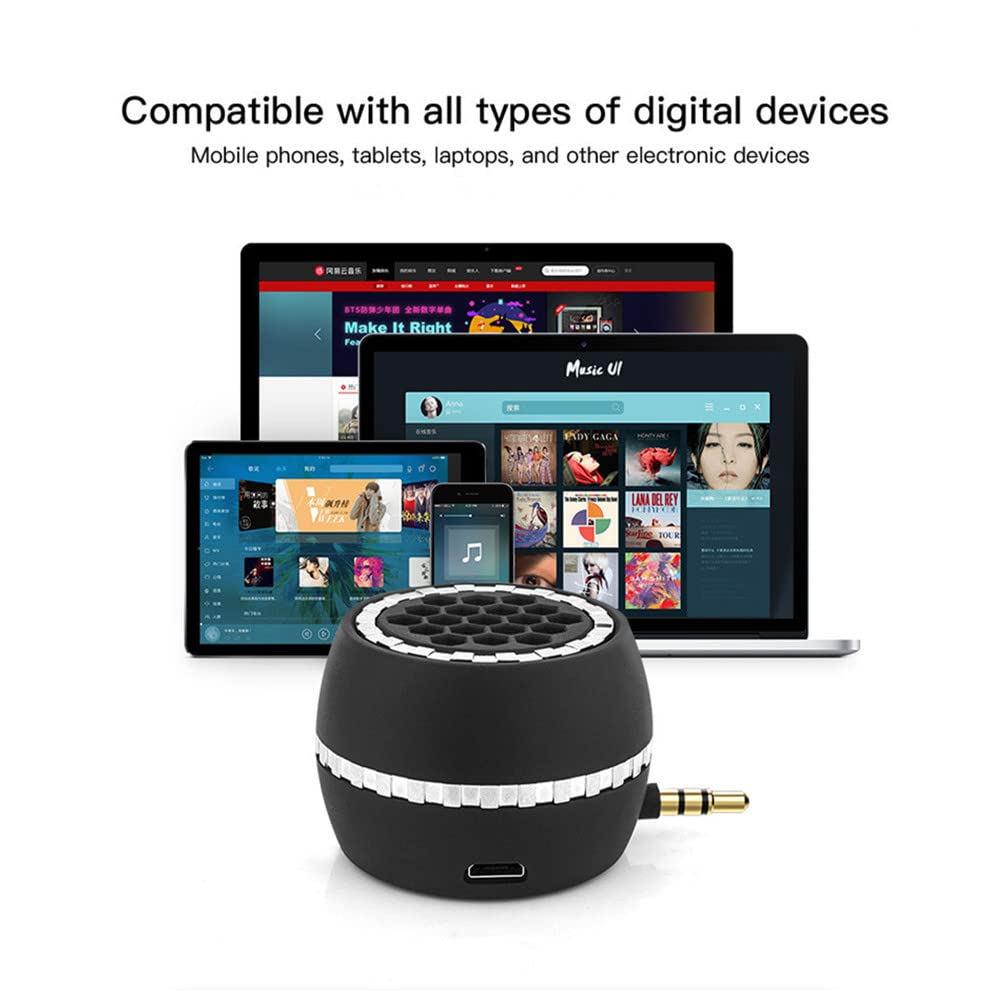 Portable Mini Speaker with 3W 36mm Microphone, 3.5mm Aux Audio Jack - Clear Bass for Smartphones, Tablets, Laptops & Computers | Perfect for Travel, Outdoor Activities & Home Entertainment