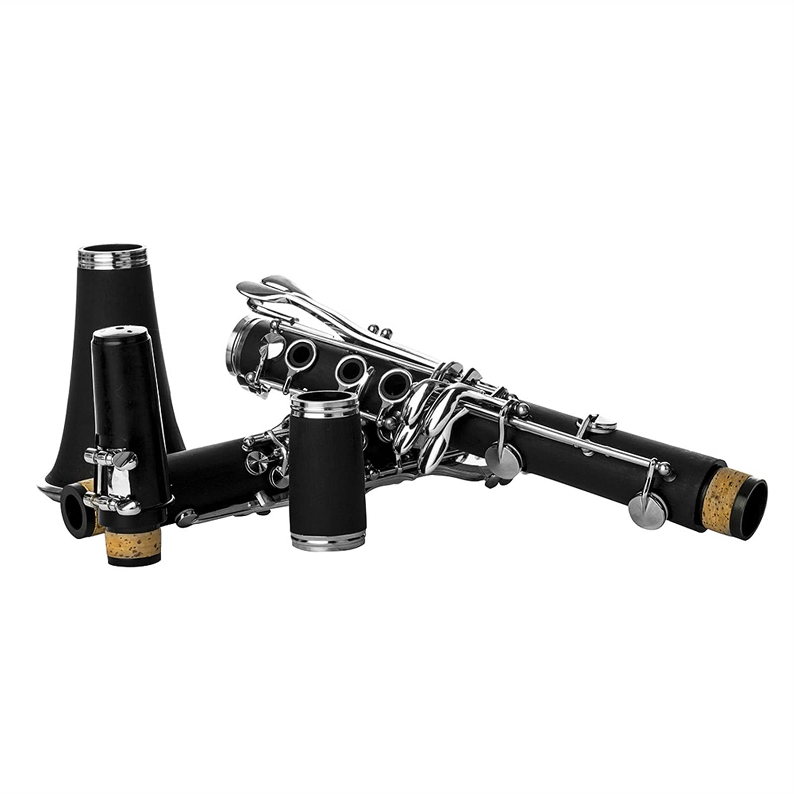 Professional Bb B Flat Clarinet for Students - Bakelite Body with Case, Reeds, Rubber Pads, Gloves, Strap & Cleaning Cloth - Perfect for School Bands, Beginners & Music Practice