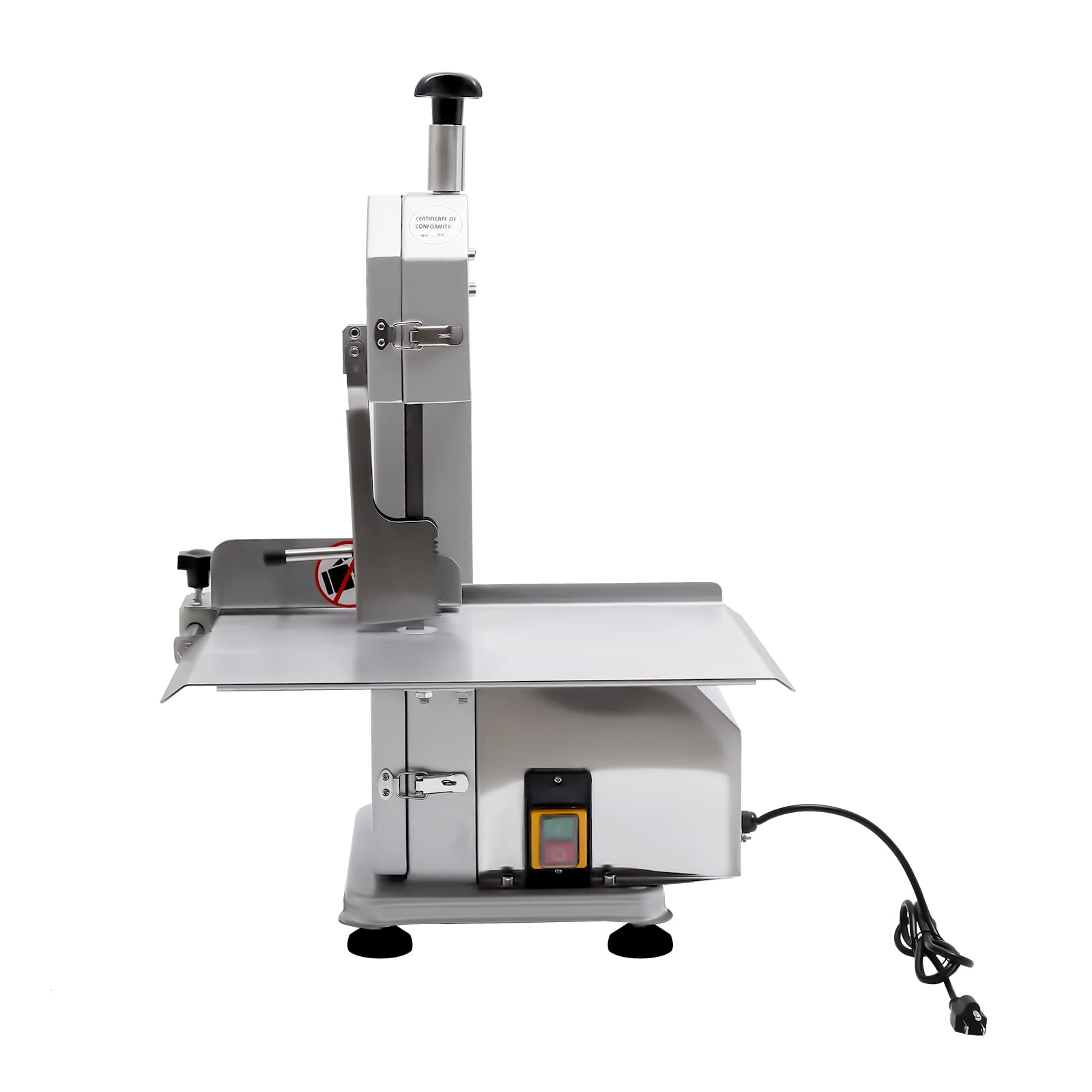 650W Commercial Electric Meat Bandsaw - Stainless Steel Countertop Bone Saw Machine for Frozen Meat Cutting | Adjustable Thickness for Ribs, Pork & Beef | Perfect for Butcher Shops, Restaurants & Home Kitchens