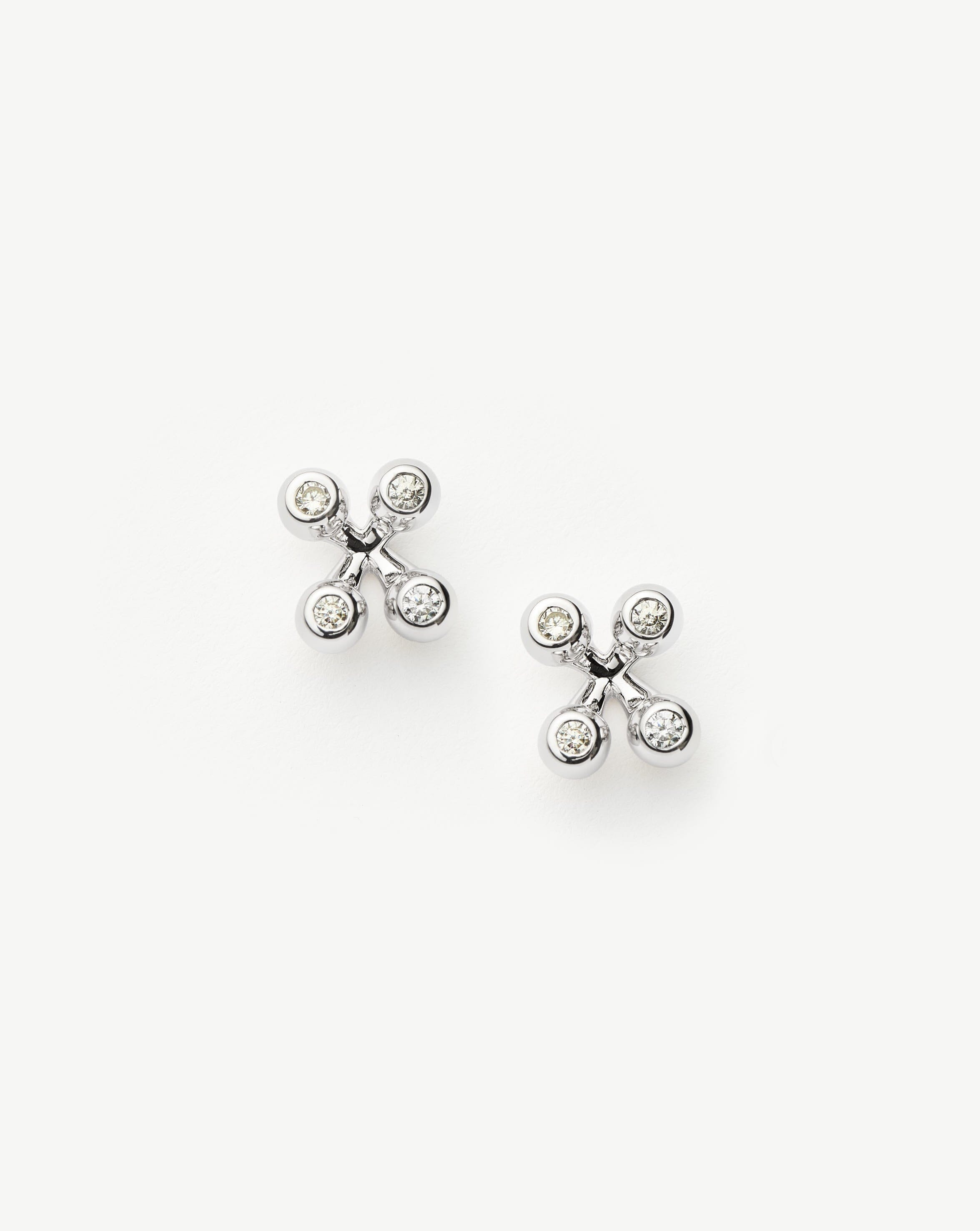 Sterling Silver Atom Stud Earrings - Minimalist Science Jewelry for Women, Perfect for Everyday Wear & Gifts