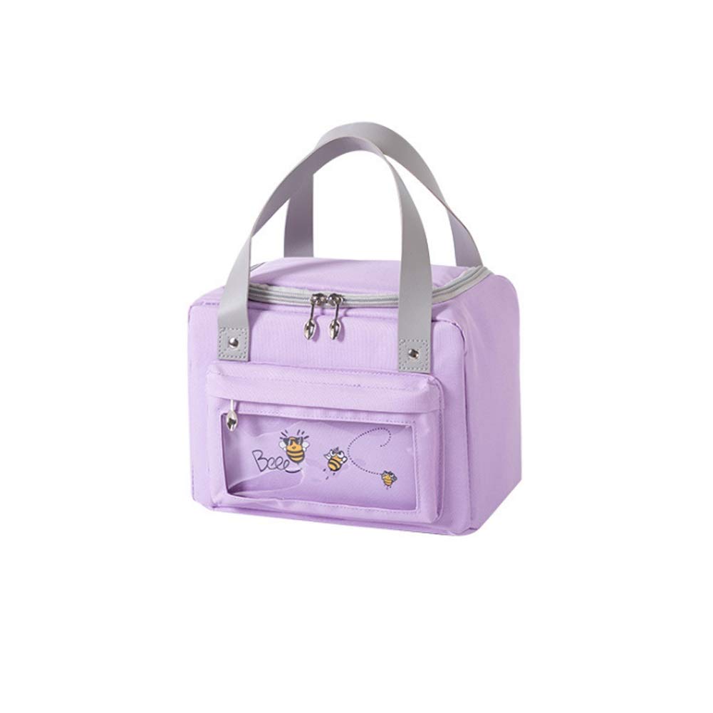 HMQCI Insulated Lunch Cooler Bag - Leak Proof & Water Resistant Thermal Tote for Work, School, Picnic, Beach | Keeps Food Cold/Hot for Hours | Durable Purple Lunch Box (9.2