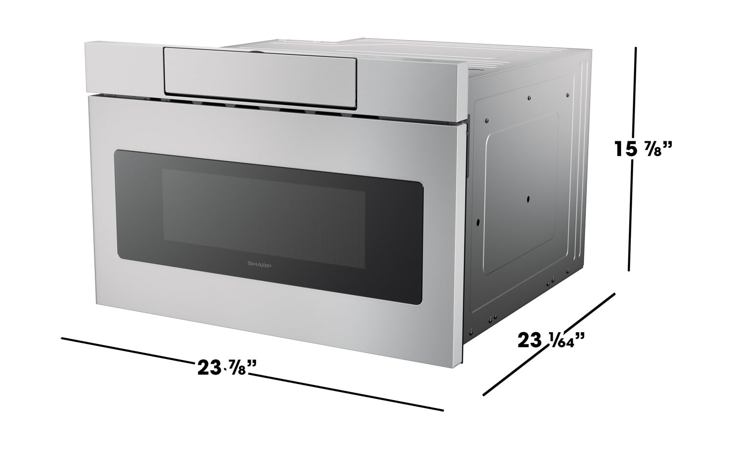 Sharp SMD2470ASY 24-Inch 1.2 cu. Ft. 950W Stainless Steel Built-In Microwave Drawer - Perfect for Modern Kitchens, Small Spaces & Luxury Homes