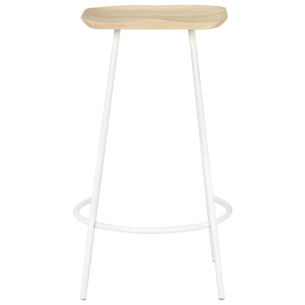 Industrial Bar Stools Set of 4 - Solid Mango Wood Counter Height Bar Chairs with Footrest for Kitchen, Breakfast Nook, Living Room & Party Room - Rustic Home & Commercial Use