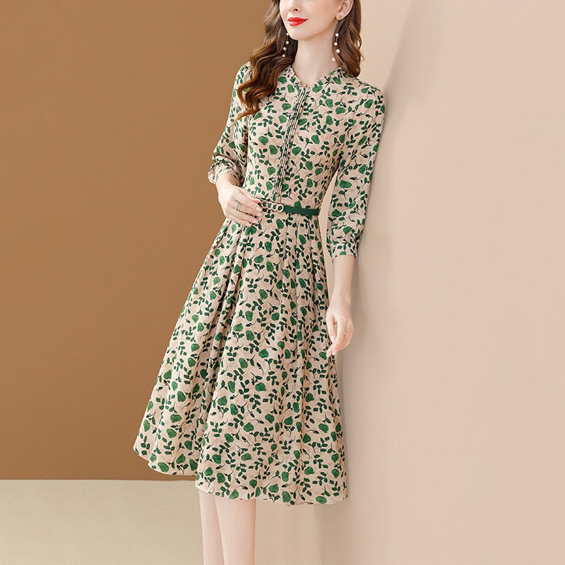 Elegant Women's Puff Sleeve Chiffon Dress for Party, Wedding & Special Occasions - Flowy Summer Maxi Dress with Ruffle Details