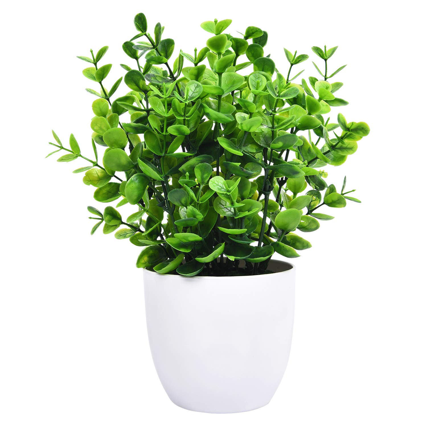 Artflower Eucalyptus Potted Plant - Green Faux Mini Artificial Plants in Pots for Office Desk, Bathroom, Living Room & Home Decor | Low Maintenance Indoor Greenery for Tabletop, Shelf & Workspace Decor