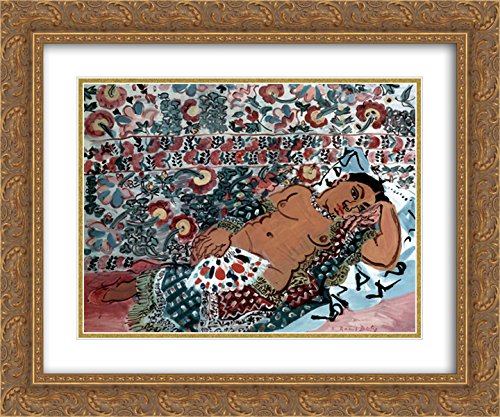Raoul Dufy 'Indian Woman' 24x20 Gold Ornate Framed Art Print - 2X Matted Wall Decor for Living Room, Bedroom & Office