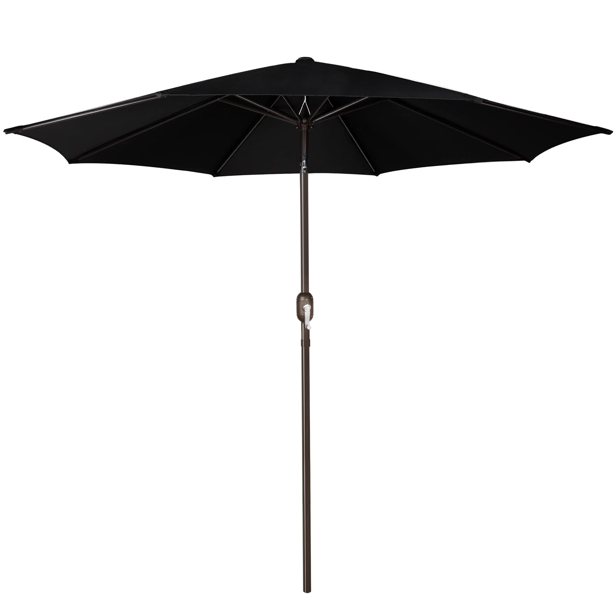 Blissun 9' Outdoor Patio Umbrella with 8 Sturdy Ribs - Push Button Tilt & Crank - Perfect for Backyard, Garden, Poolside, and Outdoor Dining Areas