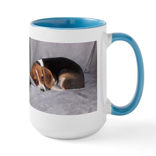 White/Blue Inside - Keep In Touch Beagle Mugs