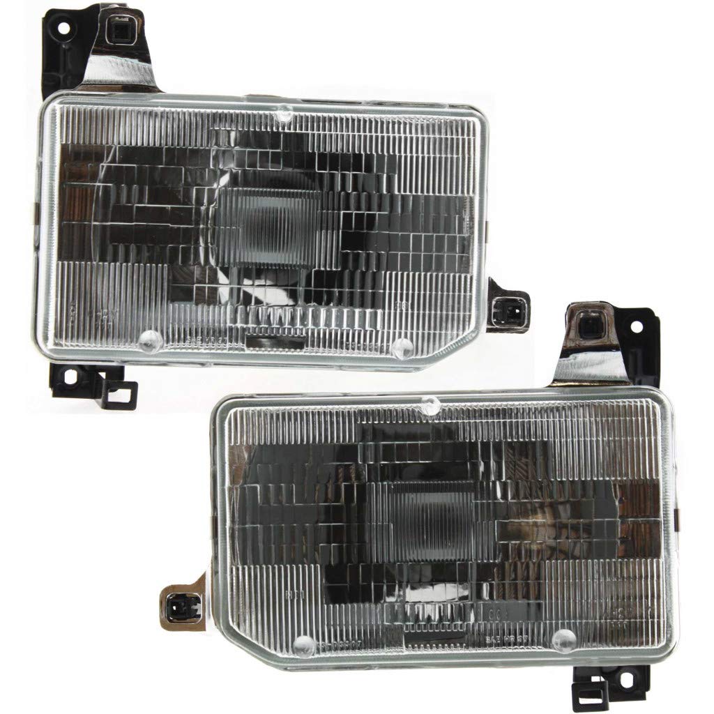 1987-1995 Nissan Pathfinder Replacement Headlights Pair - Driver & Passenger Side (Part# NI2502104 NI2503104 B6060-41G00 B6010-41G00) | Direct Fit LED Headlamps for Improved Night Visibility | Perfect for Off-Roading, Daily Commuting & Night Driving
