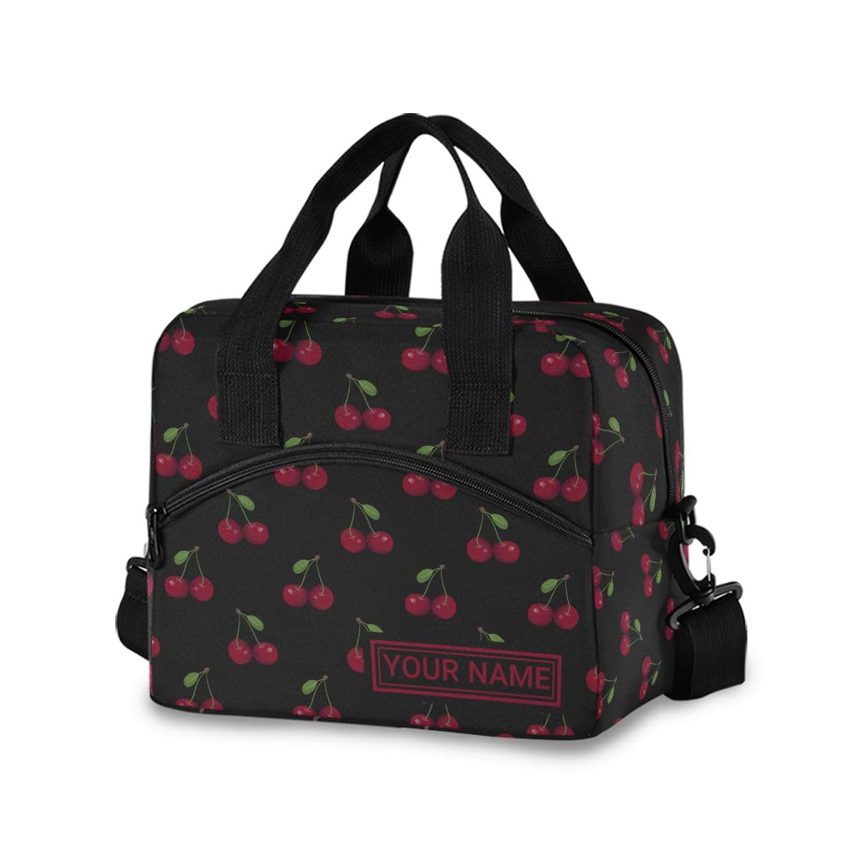 ALAZA Insulated Lunch Bag Cooler Tote for Women & Men - Large Cherry Fruits Design, Adjustable Shoulder Strap, Perfect for School, Work, Picnics & Outdoor Activities