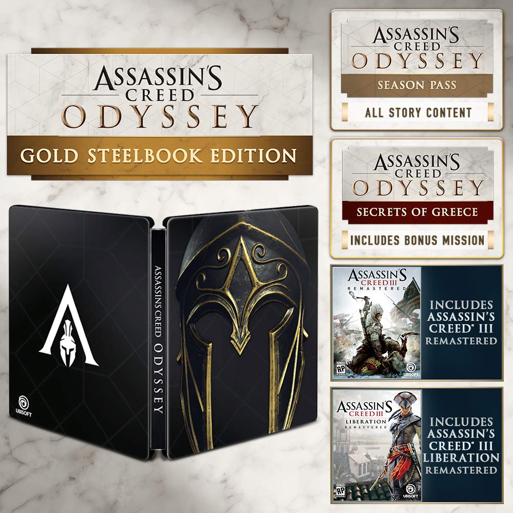 Assassin's Creed Odyssey Gold Steelbook Edition for PlayStation 4 - Open World Action RPG Game with Exclusive Collectible Case | Perfect for Gaming Enthusiasts & Collectors