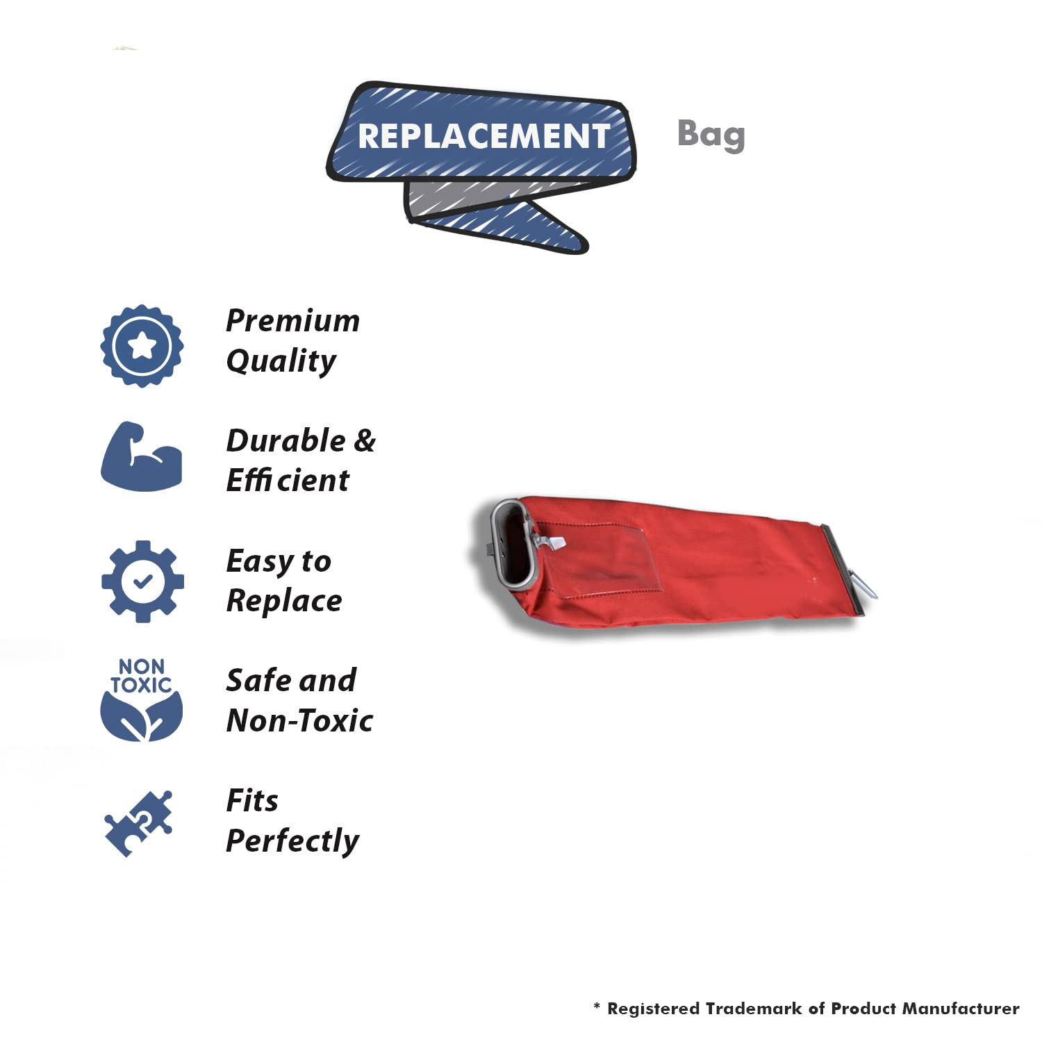 Red Vacuum Cleaner Bag for Eureka, Sanitaire & More - Easy Shake Out for Home Cleaning
