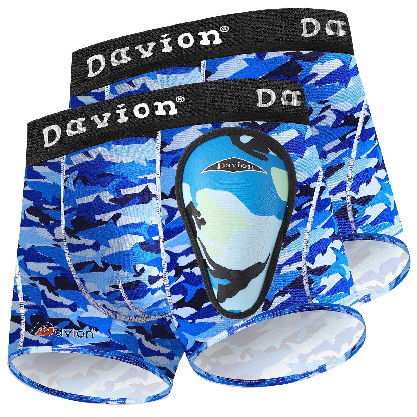 Davion Youth Boys Baseball Cup Underwear with Soft Protective Athletic Cup - Compression Shorts for Baseball, Football, Lacrosse - Comfortable Support for Sports & Training