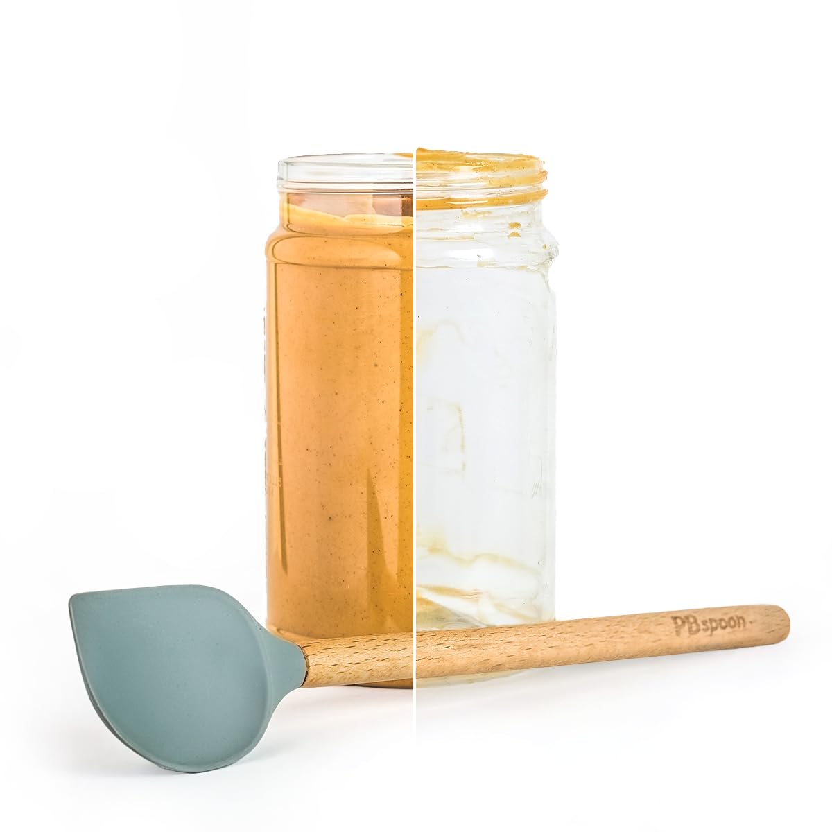 **Peanut Butter Spoon - Wooden Handle Jar Scraper, BPA-Free & Food Safe Spatula for Nut Butters, Jams, Honey - Perfect for Scooping, Spreading & Cleaning Jars (Kitchen, Baking, Camping, Snacks)**