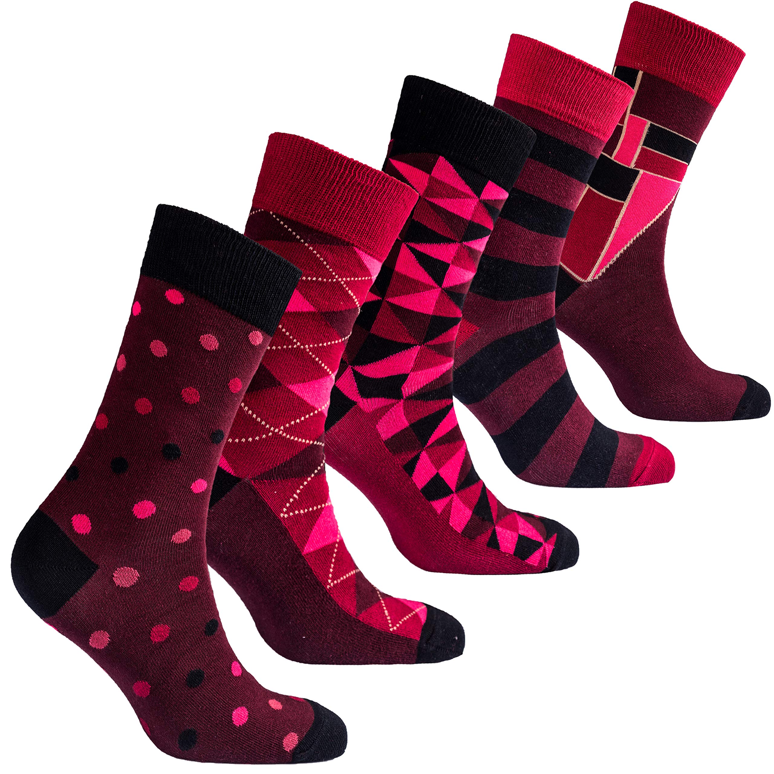 Men's 5-Pair Luxury Colorful Cotton Novelty Dress Socks Gift Box - Fun & Stylish Socks for Work, Parties & Gifts