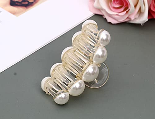 Sonpal Large Pearl Hair Claw Clips for Thick Hair - Strong Hold Hair Accessories for Women