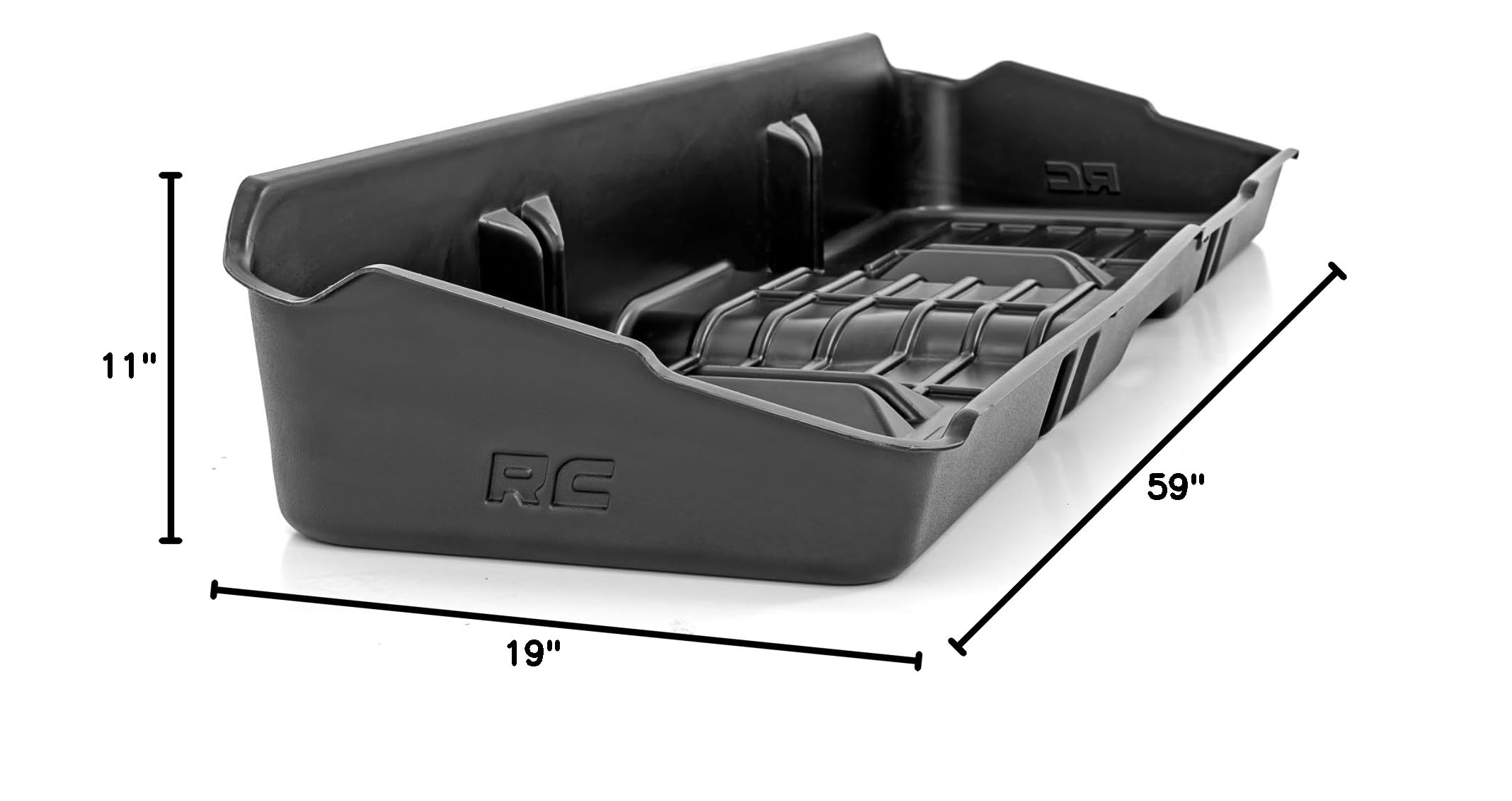 Rough Country Under Seat Storage Organizer for 2007-2013 Chevy Silverado 1500 & GMC Sierra 1500 Crew Cab - Custom Fit Durable Truck Storage Box with Anti-Skid Surface | Perfect for Tools, Emergency Kits & Off-Road Gear Organization