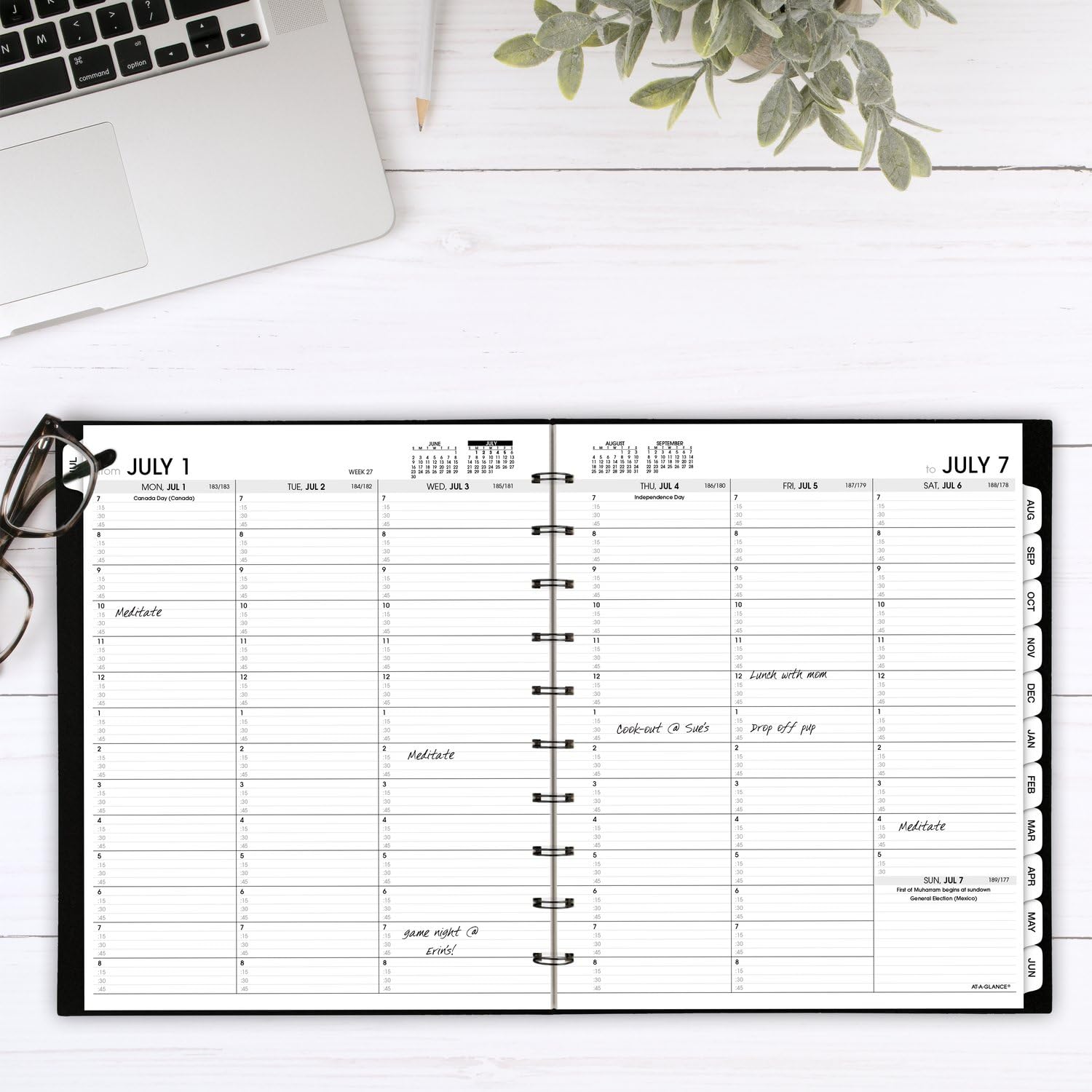 AT-A-GLANCE 2024-2025 Academic Planner - Weekly & Monthly Calendar with Quarter-Hourly Appointment Scheduling, 9