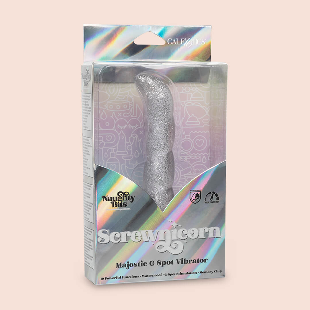 Naughty Bits™ Screwnicorn™ Majestic G-Spot Vibrator - Soft Ribbed Texture for Enhanced Pleasure | Perfect for Couples Play & Solo Sensual Exploration
