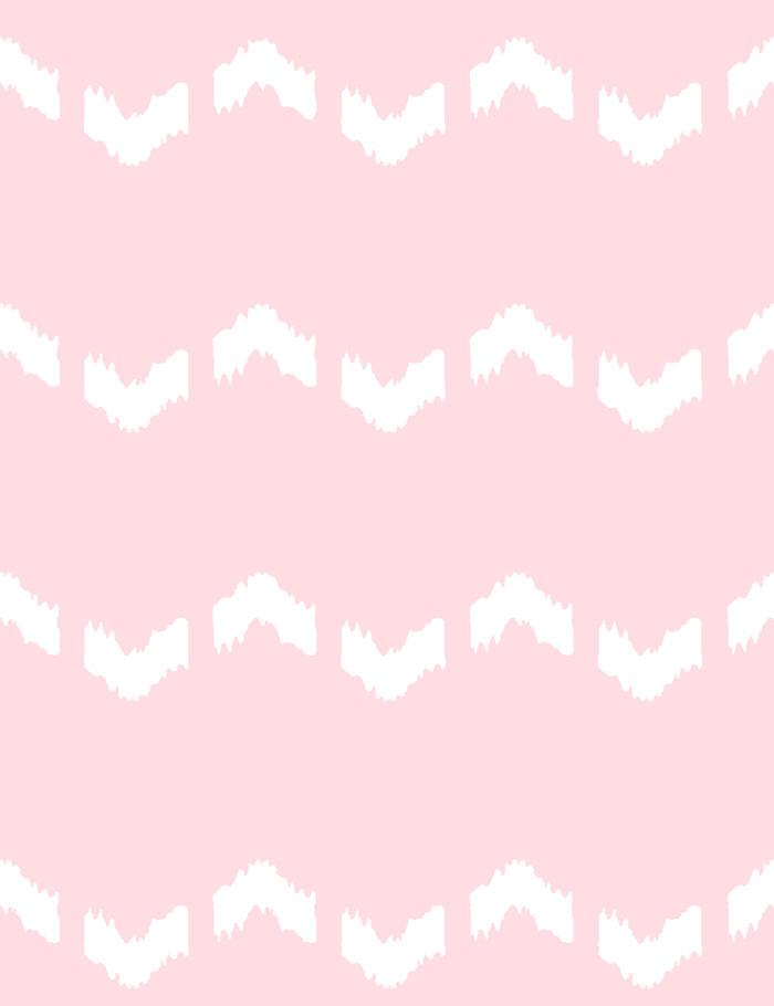 Fes Zag Wallpaper by Wallshoppe - Ballet Slipper Pink Floral Peel & Stick Wallpaper | Perfect for Nursery, Bedroom, and Home Decor