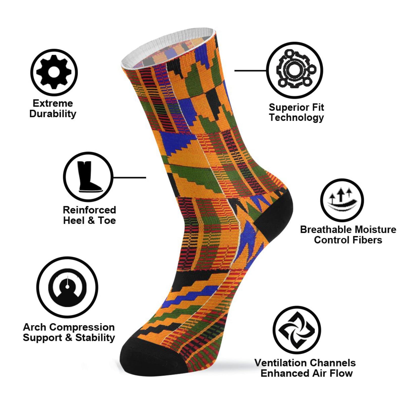 Men's Dress Crew Socks - Cushioned Athletic Casual Calf Socks with Fun Patterns - Novelty Gift Socks for Men - Perfect for Office, Sports & Everyday Wear