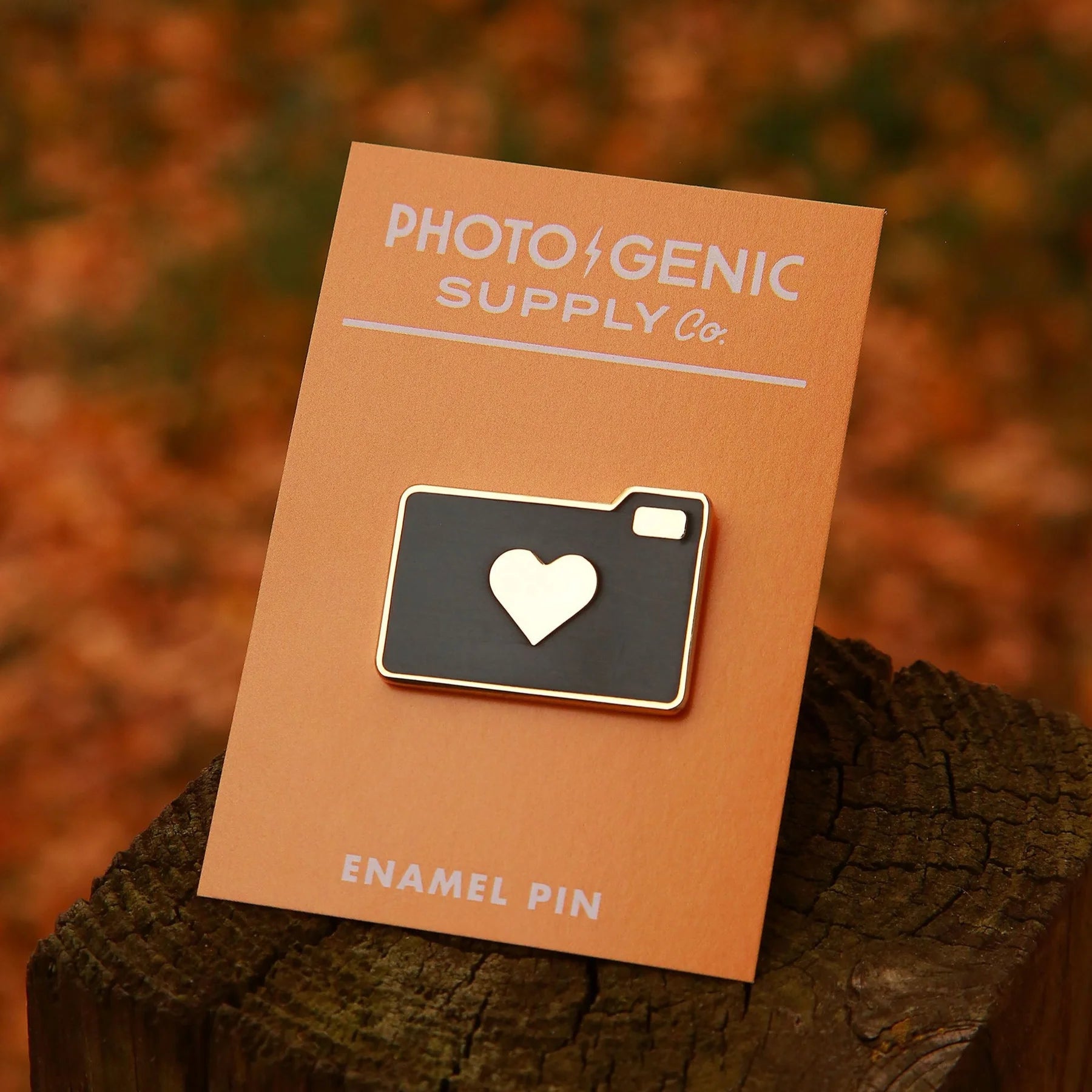 Photogenic Supply Co. Gold Photo Love Enamel Pin - Cute Camera Accessory for Photographers, Perfect for Backpacks, Jackets & Gifts