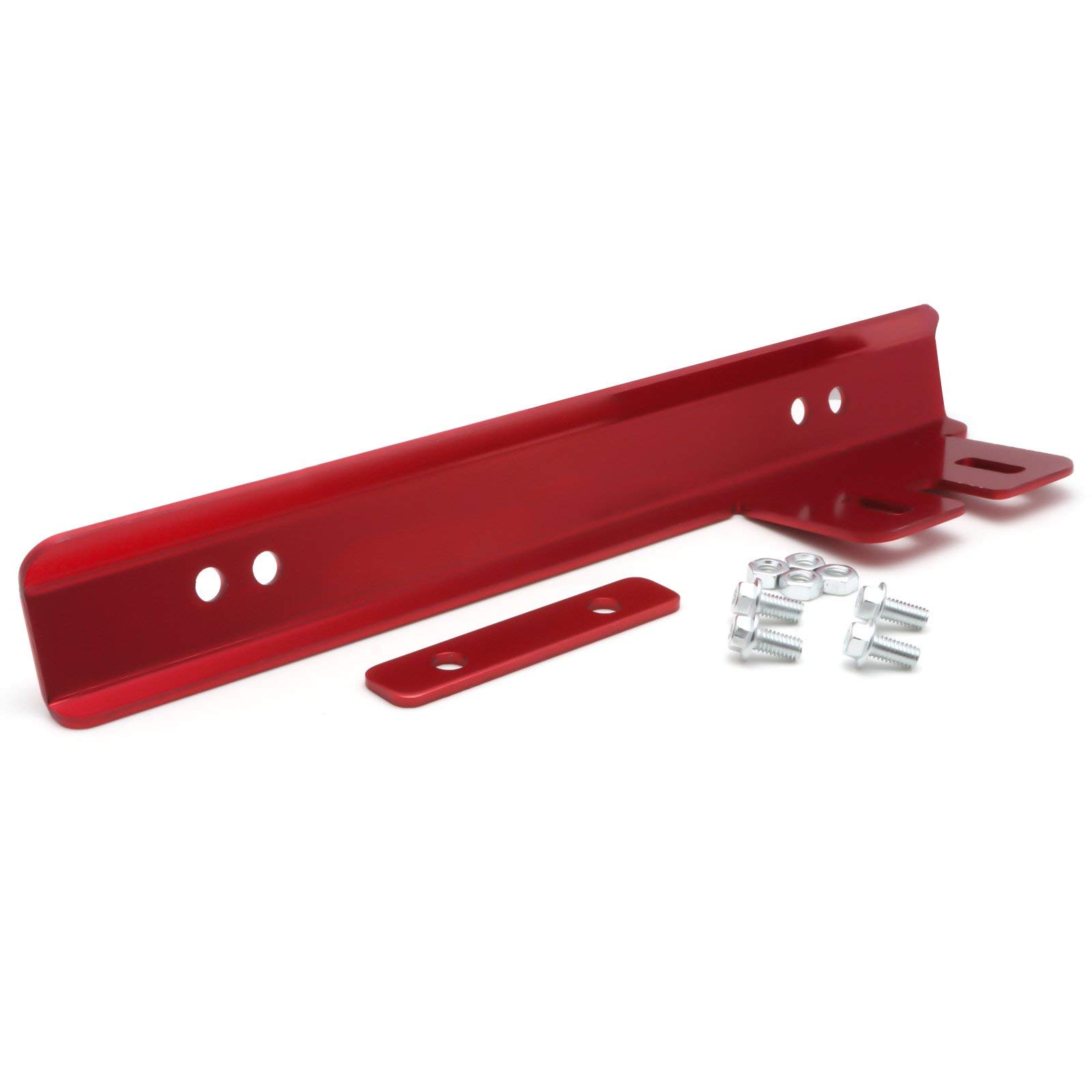 JDM Universal Front Bumper License Plate Mount Bracket Relocator Holder Bar Kit - Red - Fits Most Cars | Easy Installation & Secure Fit for Street Legal Compliance | Perfect for Car Enthusiasts & Custom Builds