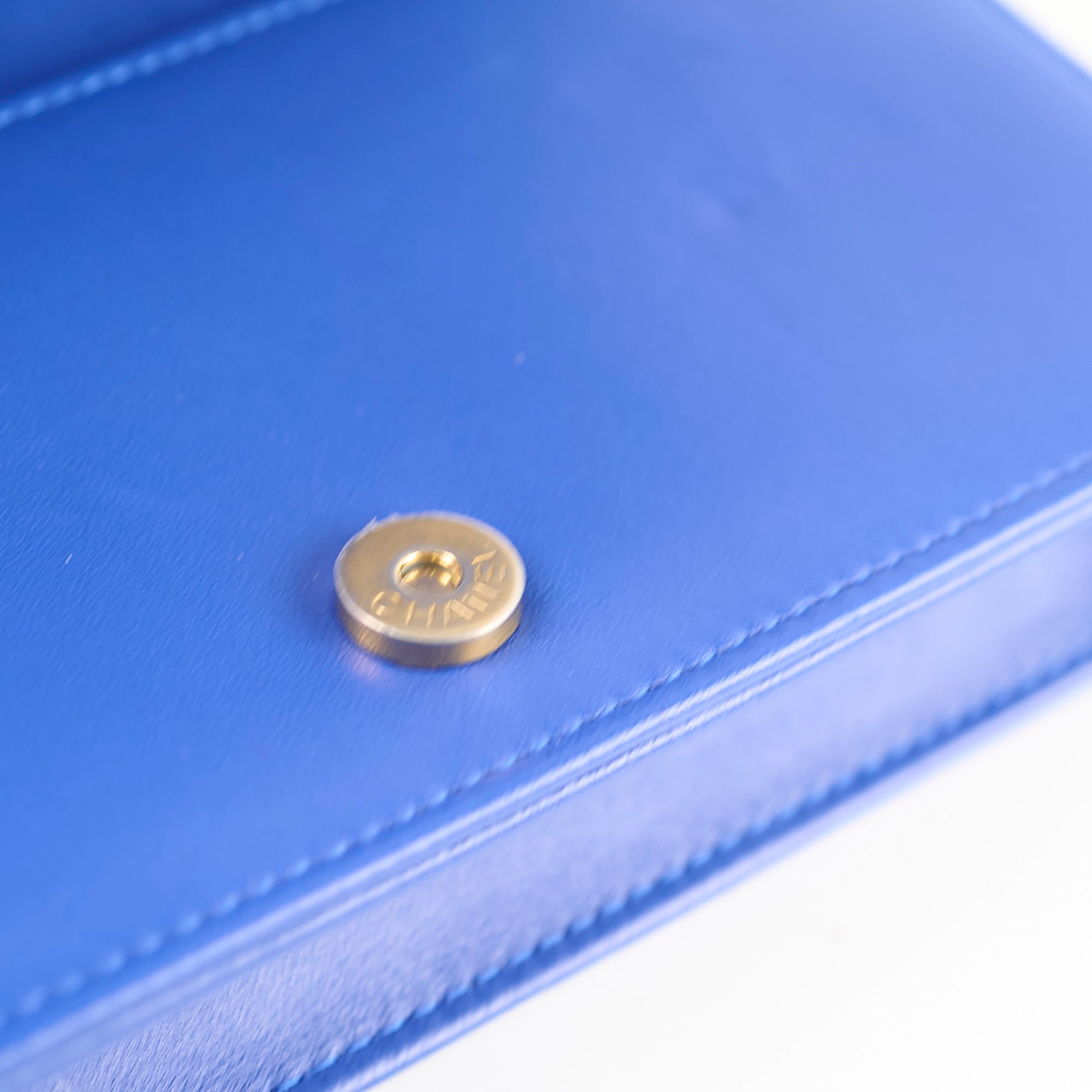 Chanel Boy Wallet on Chain Blue Lambskin Leather Crossbody Bag - Perfect for Evening Out & Daily Use