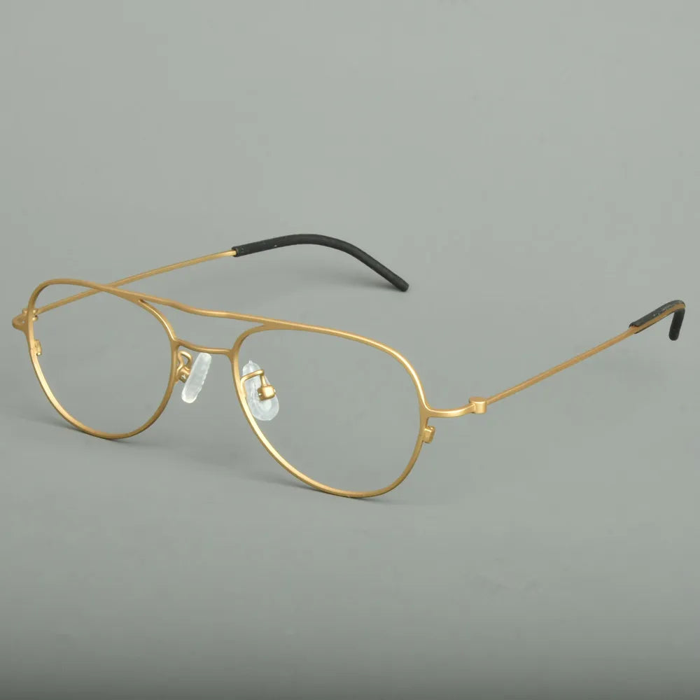 Aimee Unisex Full Rim Oval Double Bridge Titanium Eyeglasses Frame 14507 - Lightweight Durable Glasses for Men & Women - Perfect for Reading, Working & Daily Wear