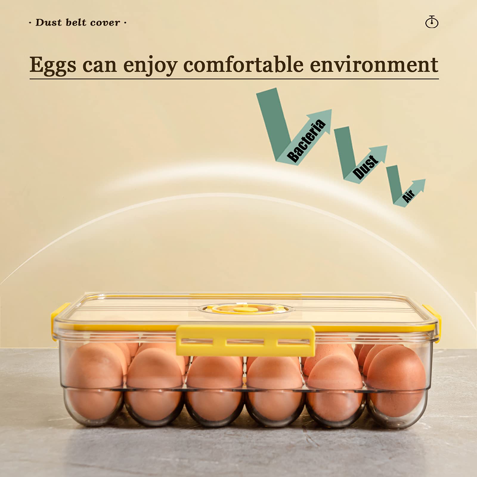 24-Pack White Refrigerator Egg Holder with Lid - Keep Eggs Fresh & Organized - Perfect for Kitchen Storage, Fridge Organization, and Meal Prep