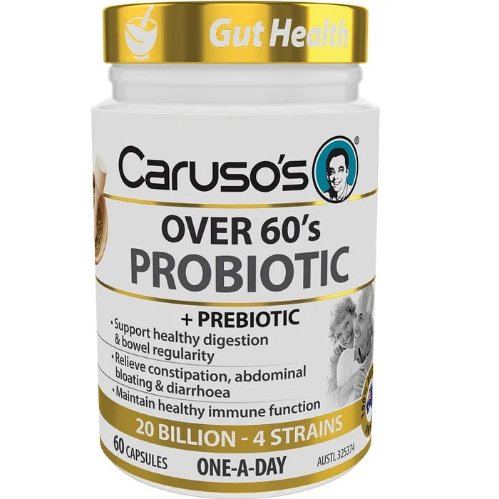 CARU PROBIOTIC for Adults Over 60 - 60 Capsules - Digestive Health & Immune Support - Senior Gut Health Supplement - Perfect for Daily Wellness Routine