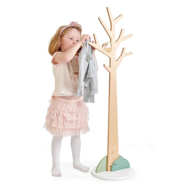 Stylish Wooden Coat Rack with Hooks - Perfect for Entryway, Bedroom, or Office Organization | Durable & Space-Saving Design