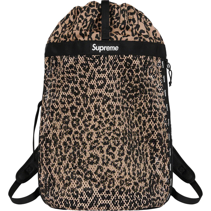 Supreme Mesh Backpack Leopard Print - Lightweight Durable School Backpack for Men & Women - Perfect for Travel, Gym, Hiking & Outdoor Adventures